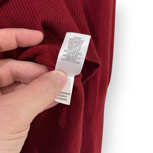 J Jill Cotton Blend Lightweight Tunic Sweater Size L Tall Long Sleeve True Red - Picture 5 of 8